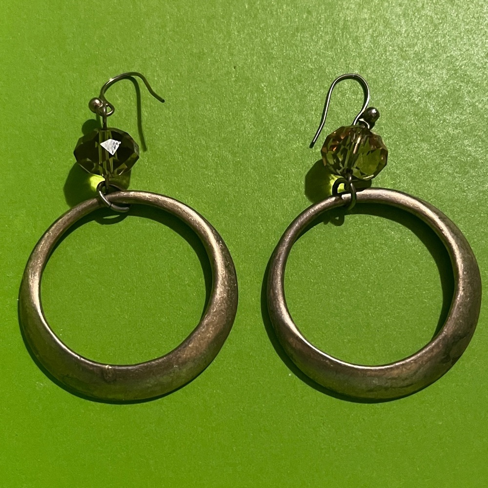Elegant Green Hoop Earrings
